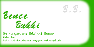 bence bukki business card